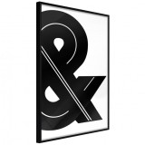 Cumpara ieftin Poster - Ampersand (Black and White), cu Ramă neagră, 40x60 cm