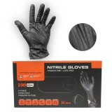 Manusi din nitril sintetic negre nepudrate marimea XL 100 buc cutie