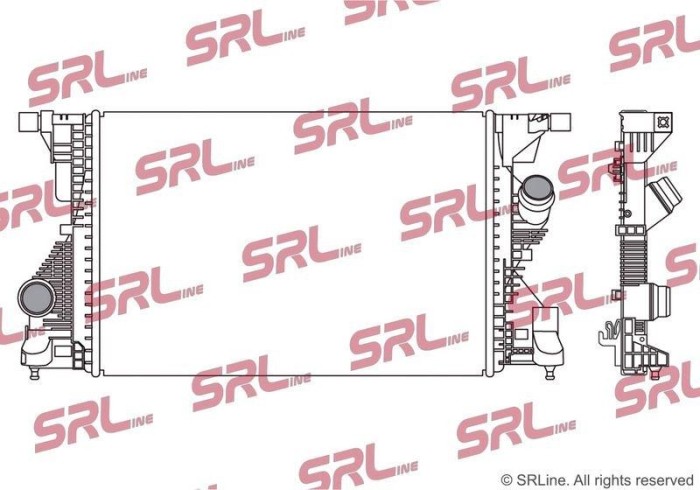 Intercooler Mercedes A-Class, B-Class, Cla-Class, Gla-Class, motor: 1.3 T, intrare/iesire conectare rapida, 634x427x30, SRLine, Aluminiu/ Plastic
