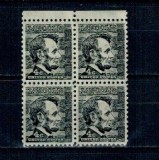 SUA 1965 - Uzual 4c Abraham Lincoln, personalități, bloc de 4 neuzat