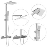 Cumpara ieftin Set de dus cu doua capete, cu termostat, otel inoxidabil