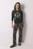 women&#039;secret pijamale de bumbac culoarea negru, bumbac, 3132146