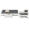 VidaXL Set canapea de grădină, 6 piese, alb, lemn masiv pin 3250821