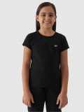 Tricou unicolor pentru fete - negru intens, 4F Sportswear