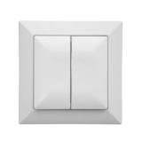 Intrerupator dublu Abex Perla WP-2P, incastrat, alb