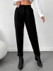 Pantaloni de costum, cu talie medie, negru, dama, Shein
