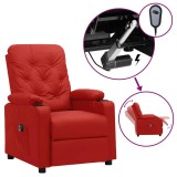 Cumpara ieftin Fotoliu rabatabil electric, rosu vin, piele ecologica