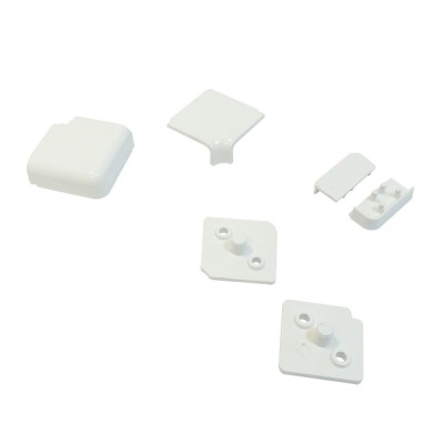 Set accesorii pentru plinta antistrop rectangulara, montaj orizontal, 10019, finisaj alb foto