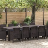 vidaXL Set de masă de grădină cu perne 13 pcs Maro și Antracit