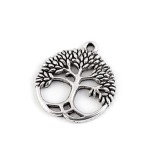 Pandantiv decorativ metalic, diametru 23 mm Pomul vietii platinum, Crisalida