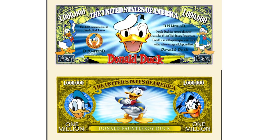 SUA = FANTASY NOTE (TJ6) = DESENE ANIMATE : DONALD RATOIUL - 2017 - UNC ...