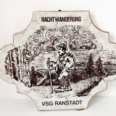 Placa ceramica decorativa Nachtwanderung VGS Ranstadt Made in Italy 20x15cm