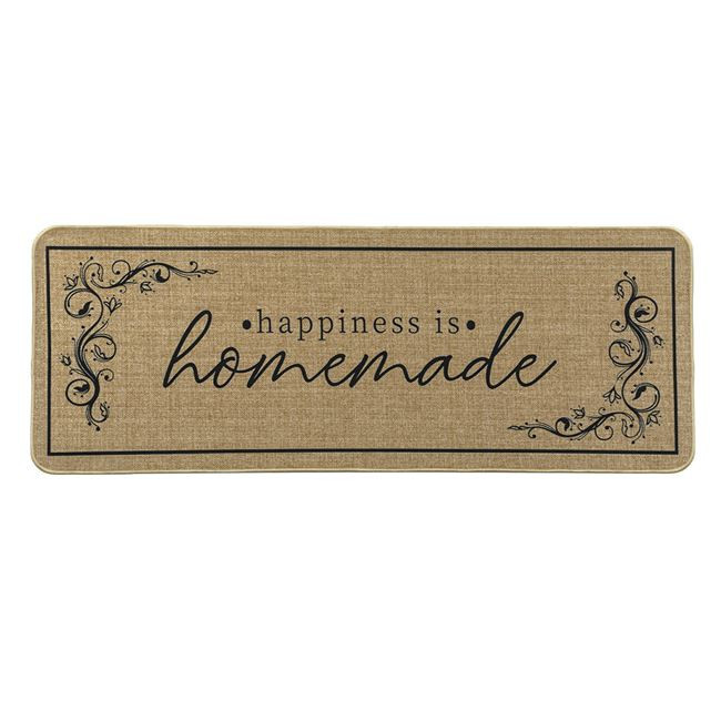 Covoras de Bucatarie Bej &quot;Happiness is Homemade&quot; 120x45cm