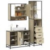 Gossi set de mobilier de baie din 3 piese din lemn de stejar sonoma