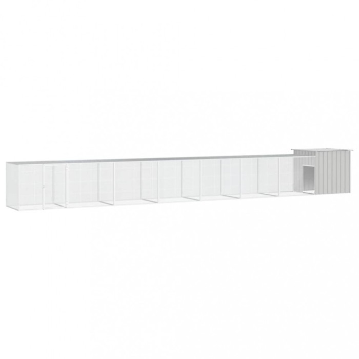 vidaXL Coteț pentru păsări, gri, 800x91x100 cm, oțel galvanizat