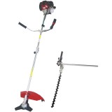 Raider RD-GBC10 + 110272 - Motocoasa pe benzina 2 CP 255 mm 42.7 cm3 cutit metalic cu 3 dinti + Cap trimmer gard viu 460 mm