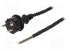 Cablu alimentare AC, 10m, 3 fire, culoare negru, cabluri, CEE 7/7 (E/F) mufa, SCHUKO mufa, PLASTROL - W-97536