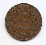 Canada 1 Cent 1909 - Edward VII, Bronz, 25.4 mm KM-8, America de Nord