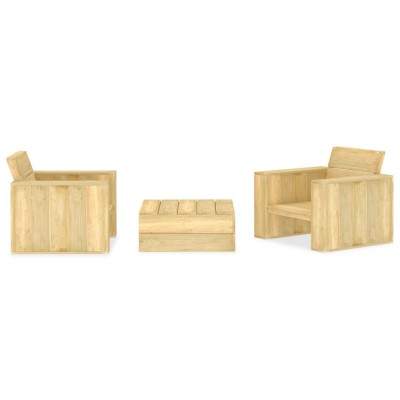 vidaXL Set mobilier de grădină, 3 piese, lemn de pin tratat 3053202 foto