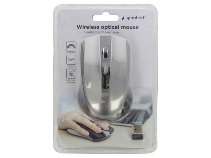 Mouse Optic Wireless USB, Gri, 10m