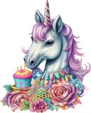 Sticker decorativ, Unicorn, Mov, 74 cm, 1333STK