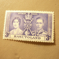 Timbru Lesotho colonie britanica 1937 George VI Incoronarea , val. 3p