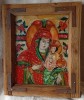 Maica Domnului cu Pruncul Iisus Hristos, isona pe sticlă Transilvania