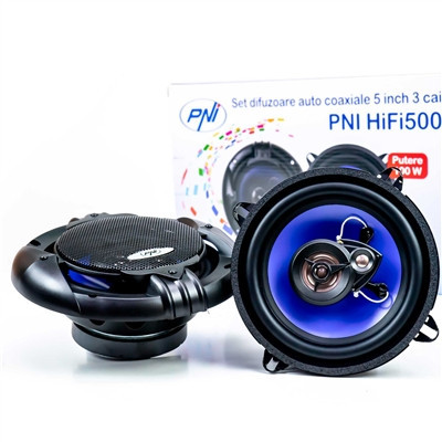 DIFUZOARE AUTO COAXIALE PNI HIFI500, 100W, 12.7 CM, 3 CAI, SET 2 BUC 10037 foto