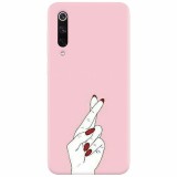 Husa silicon pentru Xiaomi Mi 9, Pink Finger Cross