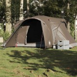 VidaXL Cort de camping cupolă pentru 6 persoane, maro, impermeabil