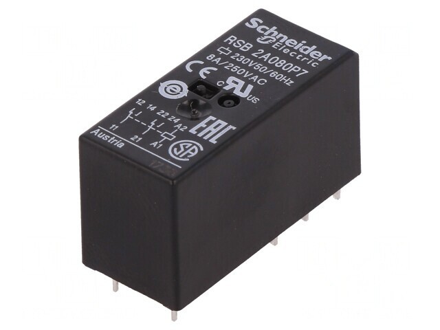Releu Electromagnetic DPDT 230VAC 8A/250VAC cu Soclu