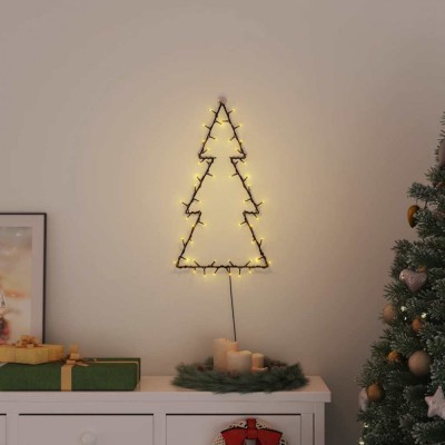 Lumini de Crăciun Siluetă Pom Crăciun 80 LED-uri Alb Cald foto