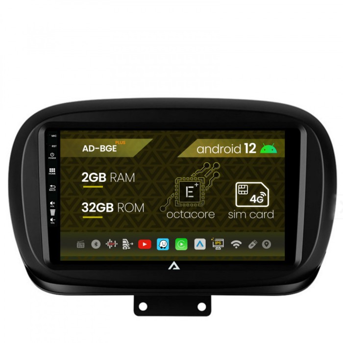 Navigatie Fiat 500X (2014-2020), Android 12, E-Octacore 2GB RAM + 32GB ROM, 9 Inch - AD-BGE9002+AD-BGRKIT362
