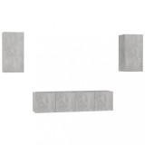 Cumpara ieftin Set dulapuri TV, 4 piese, gri beton, lemn prelucrat