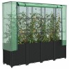VidaXL Pat de grădinărit &icirc;nălțat cu prelată pentru seră, aspect ratan, 160x40x153 cm 4015817