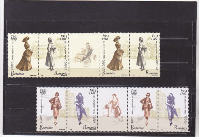 ROMANIA 2003 LP 1623 a MODA SECOLULUI XX SERIA CU VINIETE IN PERECHE MNH. foto
