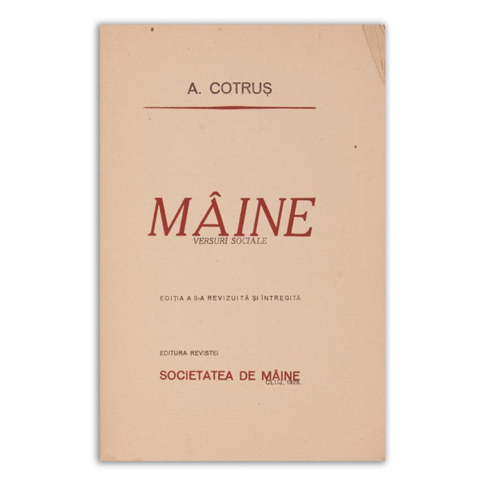 Aron Cotruș, M&acirc;ine, 1928, cu dedicație