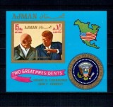 Ajman 1970 - Eisenhower-Kennedy, personalități, colita nedantelata neuzata