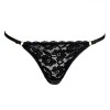 Chiloți Damă String, Model Brazil, Dantelă Neagră, Benzile Laterale Reglabile, Negru, Oem