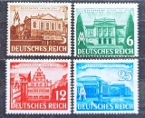 Deutsches Reich-Serie completă de 4 timbre istorice WW2 &ndash; Germania Al Treilea Reich (1941) &ndash; Expoziția Comercială Leipzig (MNH / Neuzate)