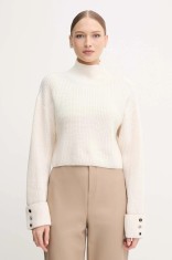 Gaudi pulover culoarea bej, călduros, cu guler, 521BD53033 foto