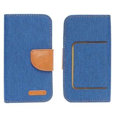 Husa Universala 4.7&amp;quot; - Canvas Book (Bleumarin) foto
