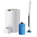 Perie wc pentru toaleta, Dreamramp, de unica folosinta, Tehnologie de ultimă generație, 8 + 8 capete de schimb, Alba