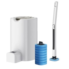 Perie wc pentru toaleta, Dreamramp, de unica folosinta, Tehnologie de ultimă generație, 8 + 8 capete de schimb, Alba