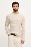 United Colors of Benetton pulover din amestec de l&acirc;nă culoarea bej, 1335U10A9