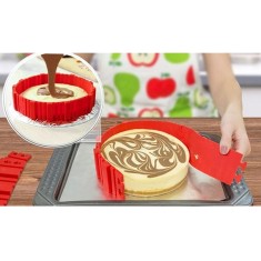 Forma de tort din silicon cu forma ajustabila foto