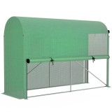 Outsunny Seră de grădină PE, seră de balcon, folie consolidată 140 g/m&sup2;, structură din oţel, uşă pliabilă cu fermoar, pentru legume plante flori, inte