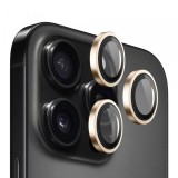 Folie de protectie Camera Spate Blueo Metal Frame pentru Apple iPhone 13 Pro Max / 13 Pro, Sticla Securizata, Aurie