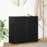 VidaXL Bufetă cu sertar Stejar negru 80x34x76 cm Lemn prelucrat