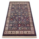 Covor Windsor 22991 ORNAMENT, CADRU, FRANJURI albastru inchis / fildeş, 60x100 cm